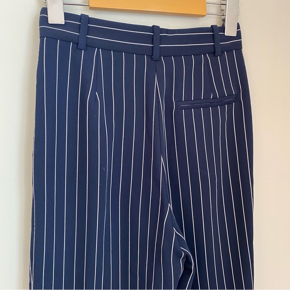 Aritzia BABATON Modesto Navy Stripe Trouser Cropped Dress Pants Ladies 00 Office - Picture 5 of 11